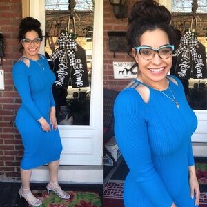 Zara  Blue Knit Dress